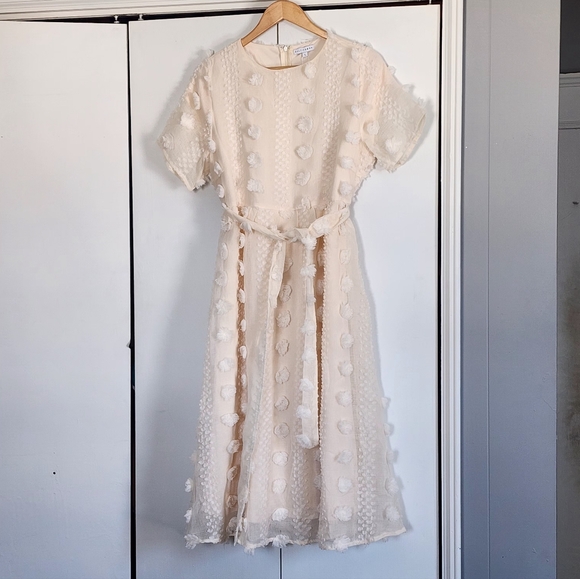 Baltic Born Dresses & Skirts - Baltic Born Cream Textured Midi Dress